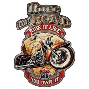 Formede skilt Rule The Road Diecut