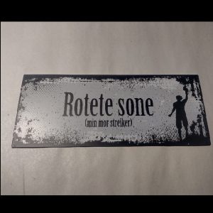 Skilt rotete sone sort farge
