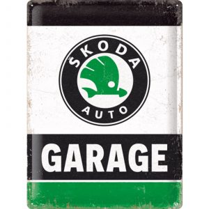 Skilt preget 30x40 Skoda Garage