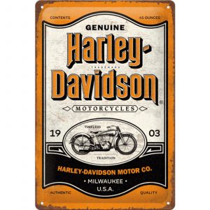 Skilt 20x30 Harley Davidson - Genuine Motorcycles