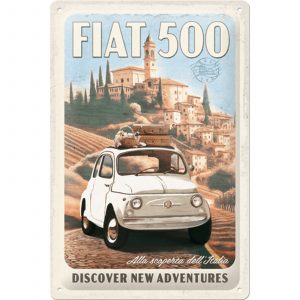 Skilt 20x30 Fiat 500 - Discover New Adventures